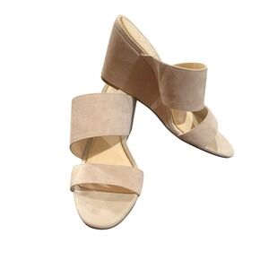 Jessica Simpson Womens Cayren Wedge Sandals Beige Leather Strappy‎ Size 8M